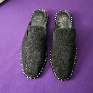 Adrianna Papell Black Studded Mules